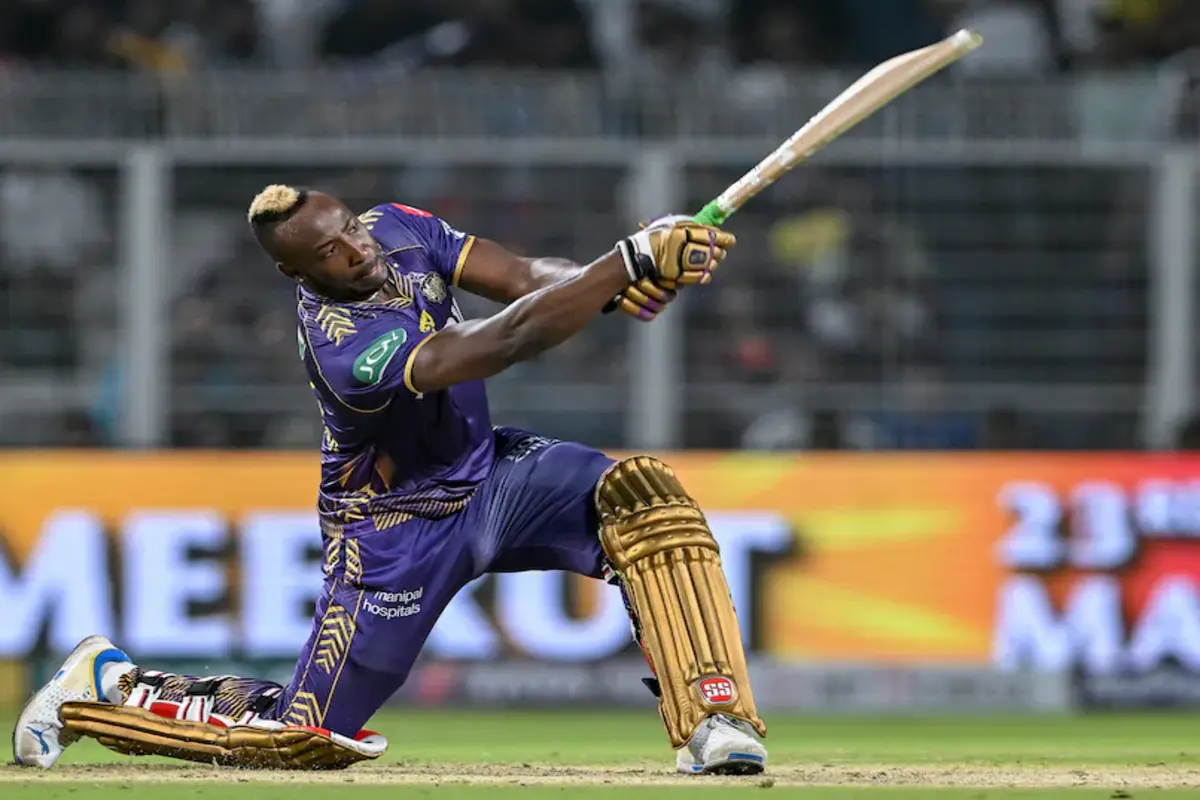 Andre Russell in action for KKR in IPL 2024