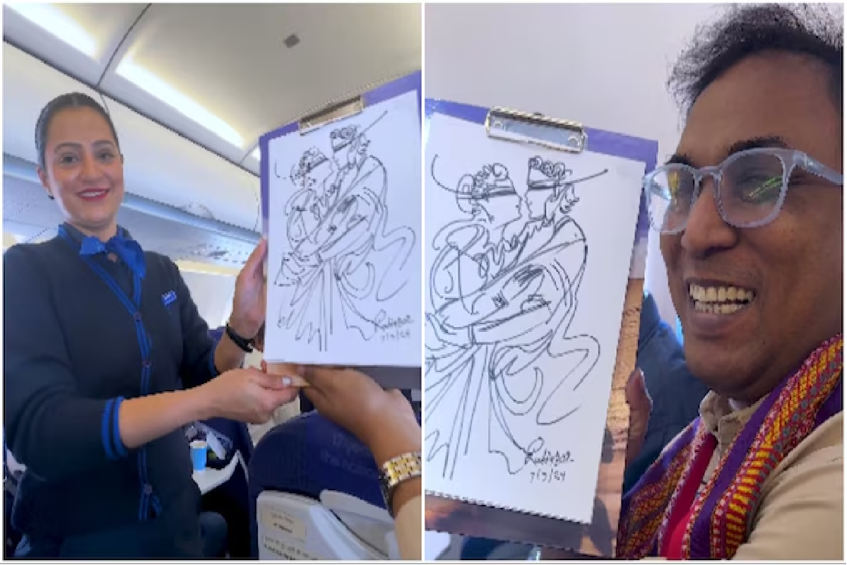 Artist Turns Flight Attendant’s Signature Into Painting On Indigo Flight, See Image