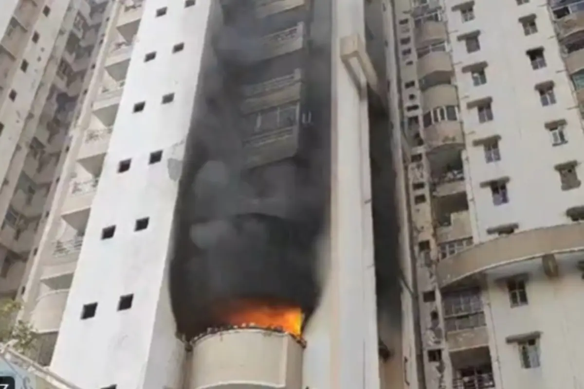 UP: Fire Breaks Out At Sunrise Greens In Ghaziabad