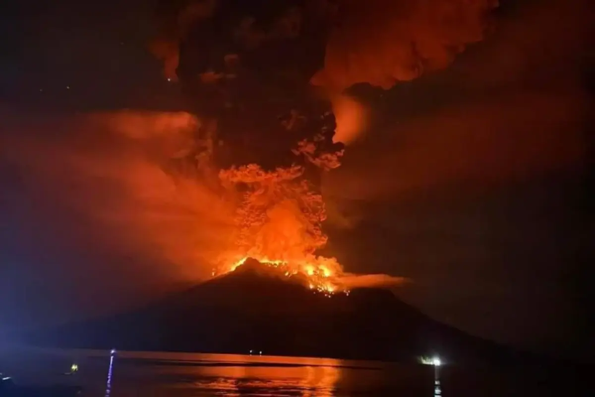Indonesian Mount Ruang Volcano Erupts Again