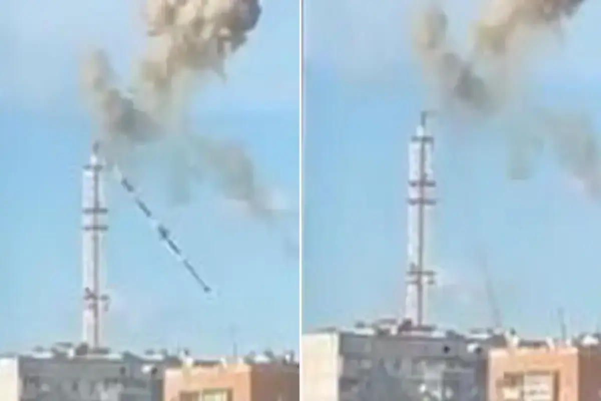 Russian Strike Causes A TV Tower To Collapse In Ukraine