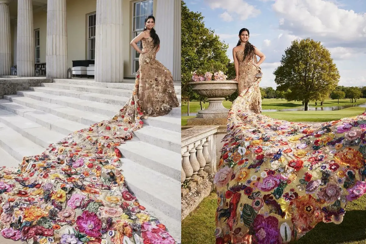 Isha Ambani Graces Met Gala 2024, Dazzles In Rahul Mishra’s Couture Sari Gown