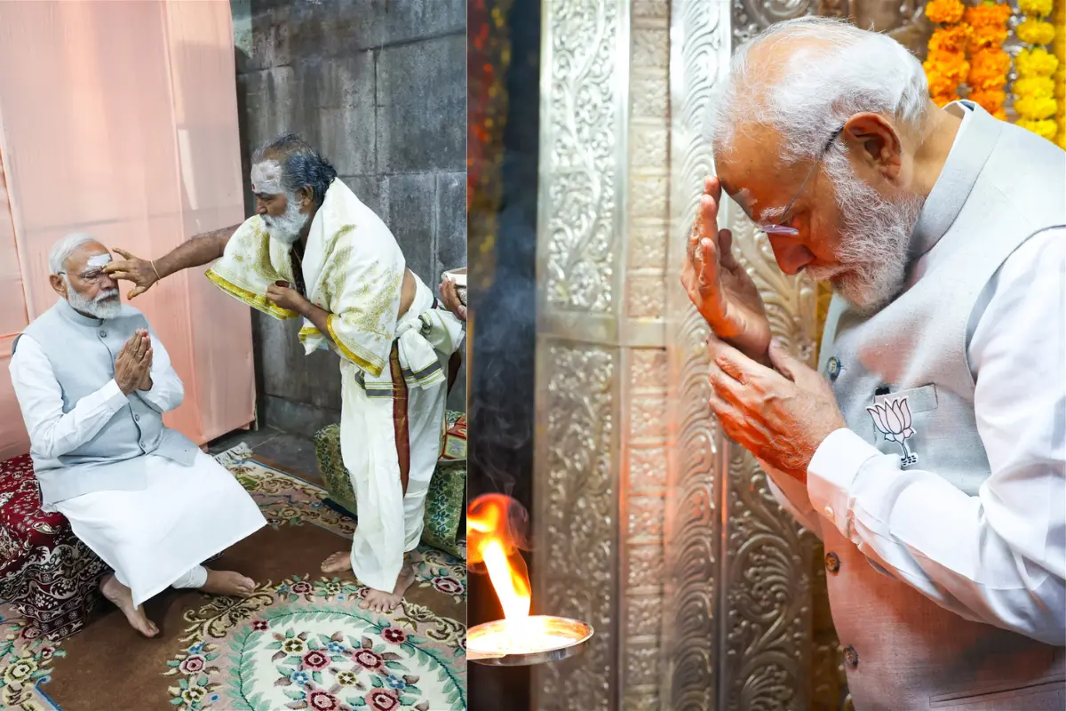 PM Modi Visits Sri Raja Rajeshwara Swamy Temple In Telangana