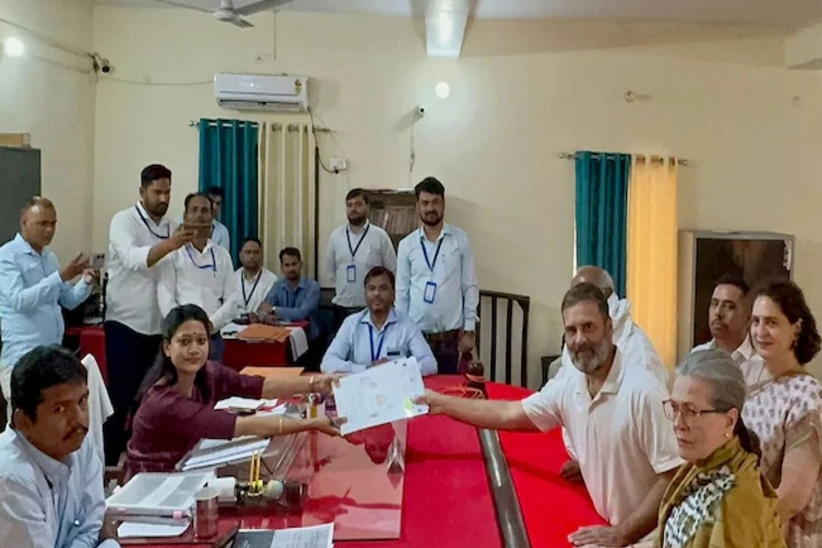 Rahul Gandhi Files Nomination in Raebareli, Accompanied by Sonia Gandhi and Priyanka