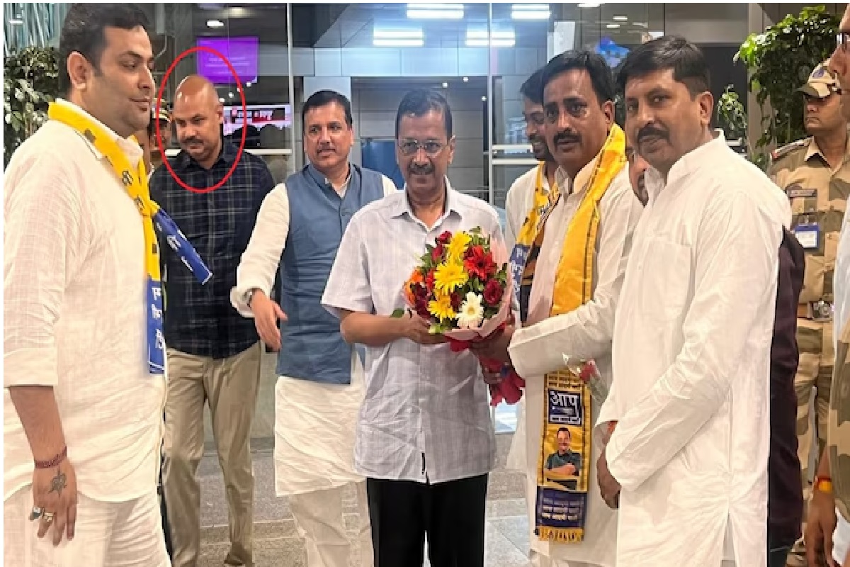 Accused of misbehaving with Swati Maliwal, seen with Kejriwal at Lucknow airport