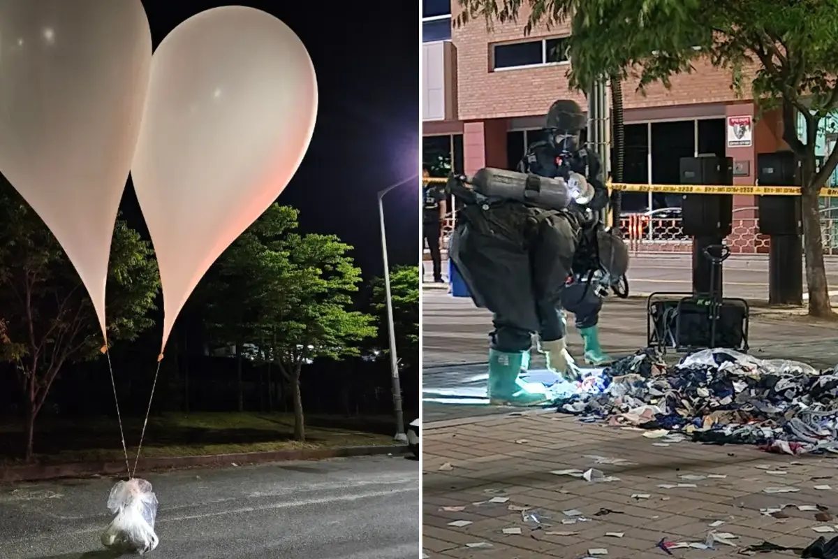 North Korea Continues To Send Balloons Filled With Trash Towards South Korea