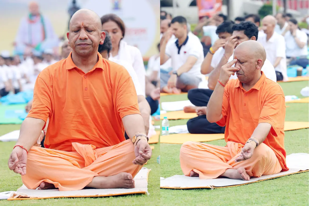 UP CM Yogi Adityanath Lead International Yoga Day At Raj Bhawan