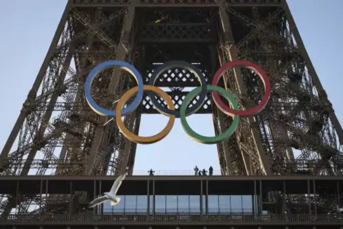 Ahead Of Paris 2024 Games, Olympic Rings On Eiffel Tower Unveiled