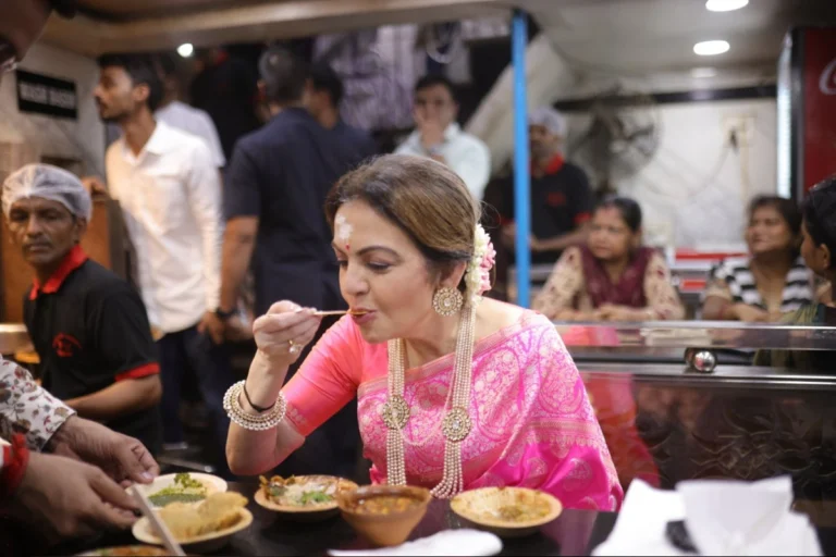 Photo – Reliance Foundation founder and chairperson Nita Ambani enjoying Banarasi food dishes.