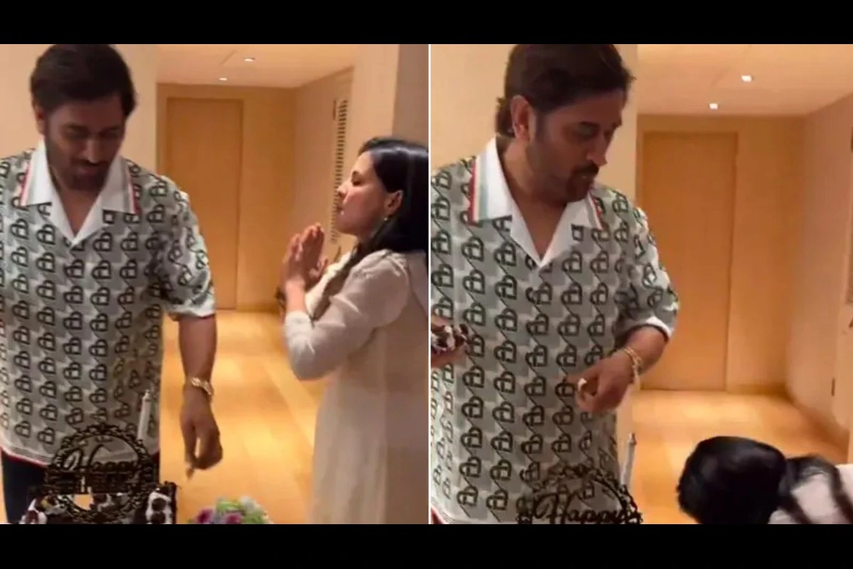 MS Dhoni Turns 43: Sakshi Touches Dhoni’s Feet In Viral Birthday Celebration Video