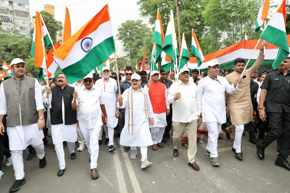 BJP President J P Nadda Kicks Off Nationwide Tiranga Yatra From Rajkot