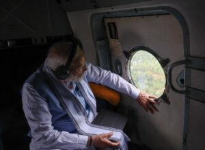 Prime Minister Modi Conducts Aerial Survey Of Landslide Impact In Wayanad
