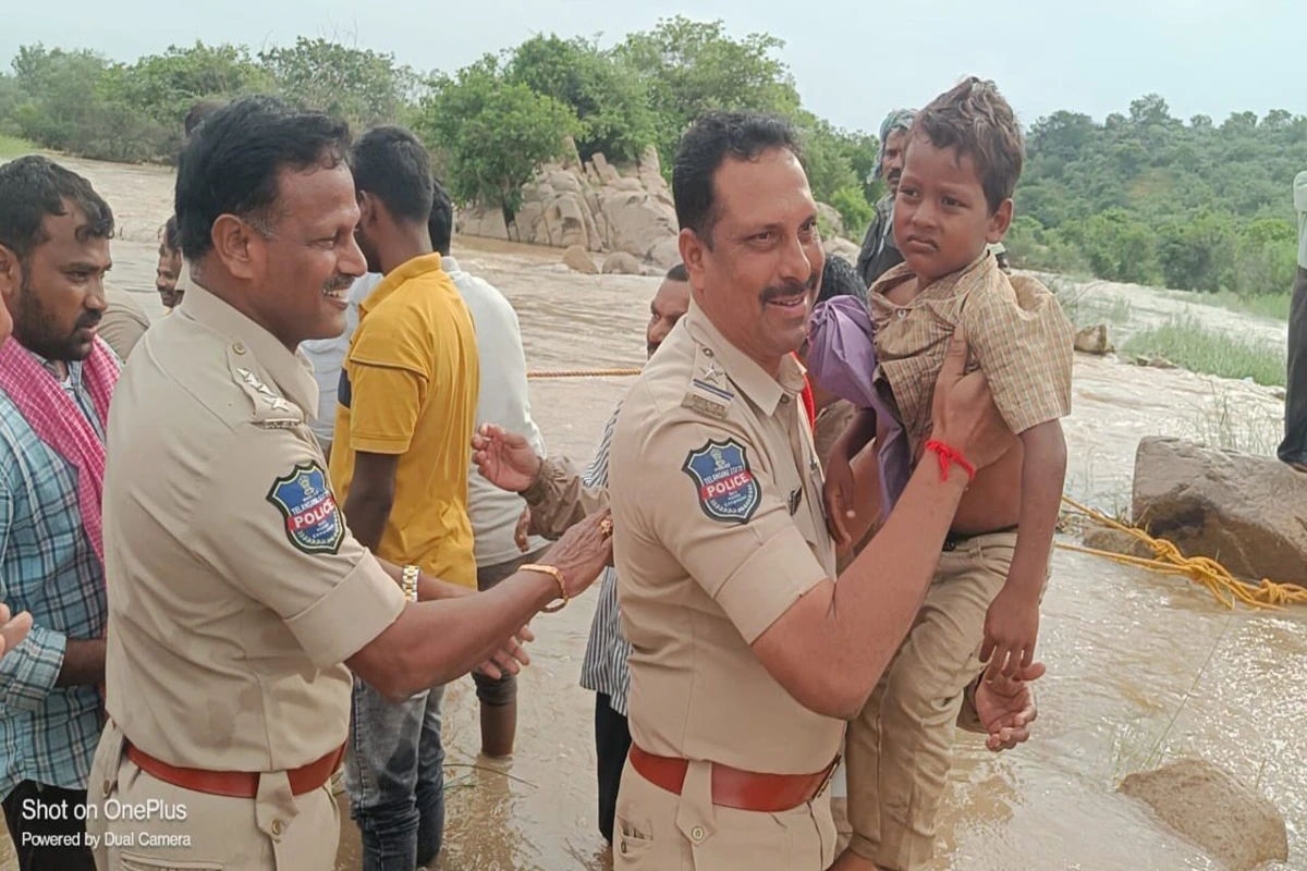 Nine Chenchu Tribals Rescued From Flooded Area In Telangana