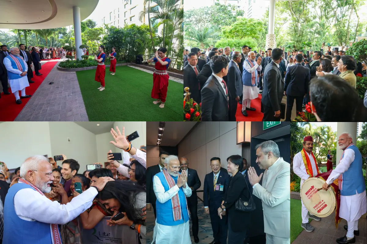 PM Modi Arrives In Singapore, Receives Warm Welcome From Indian Diaspora