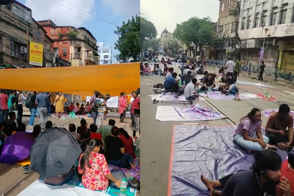 Junior Doctors & Medical Students’ Protest Continues For Second Day Near Kolkata Police HQ