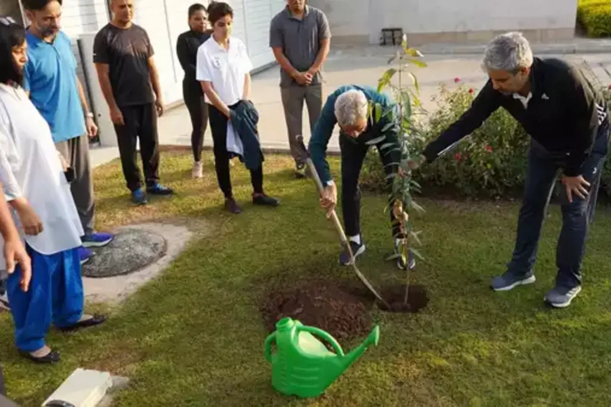 SCO In Pakistan: S Jaishankar Plants Sapling During Visit To Indian High Commission