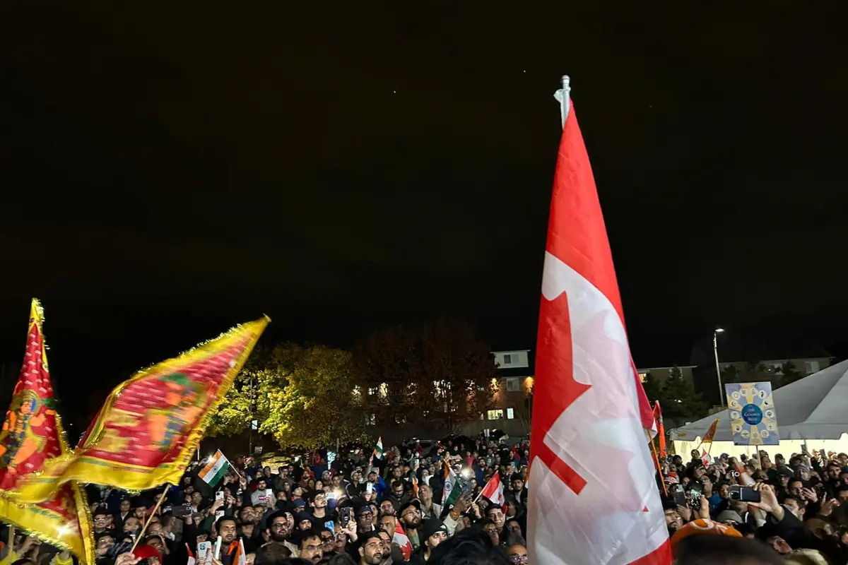 Large Gathering Of Canadian Hindus Protest Following Attack On Brampton Temple