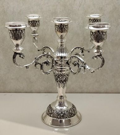 Exquisite silver candle stand