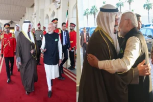 In Special Gesture, Kuwait’s Prime Minister Sees-Off PM Modi At Airport After Conclusion Of Historic Visit