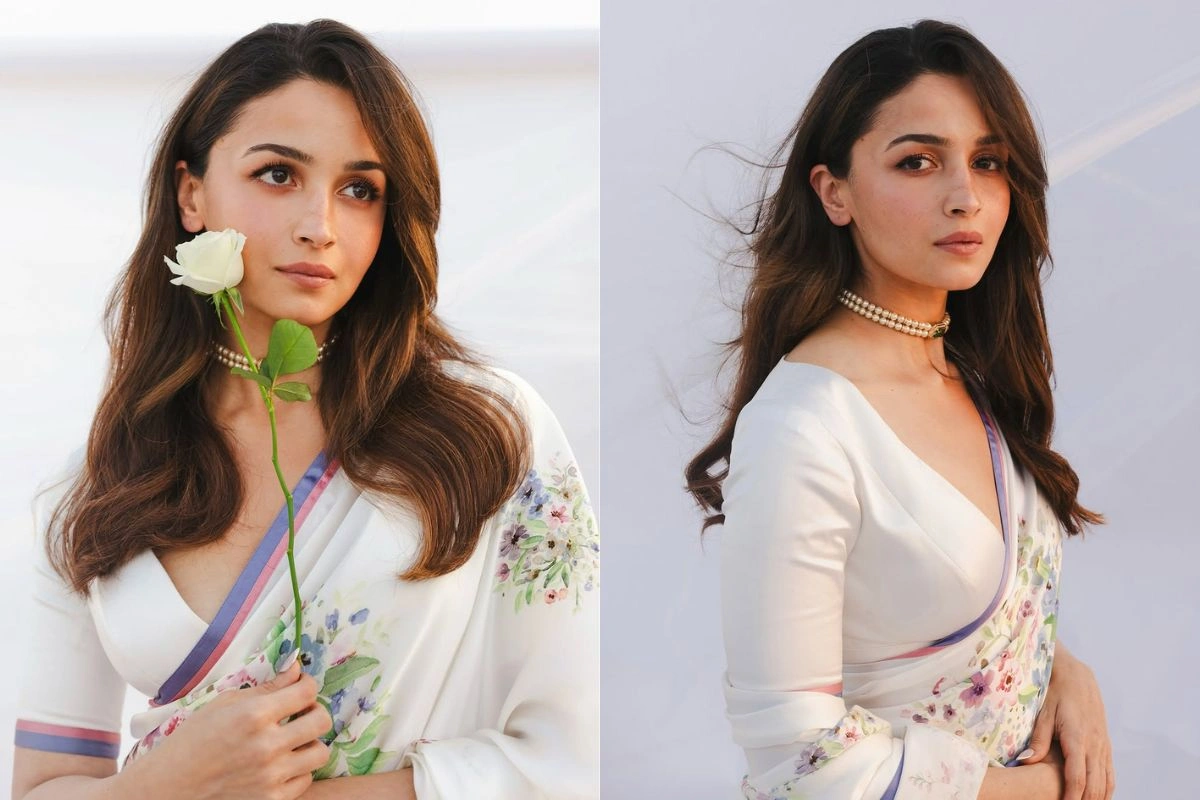 Alia Bhatt Looks Rapt In White Saree; Reminds Fans Of ‘Gangubai’