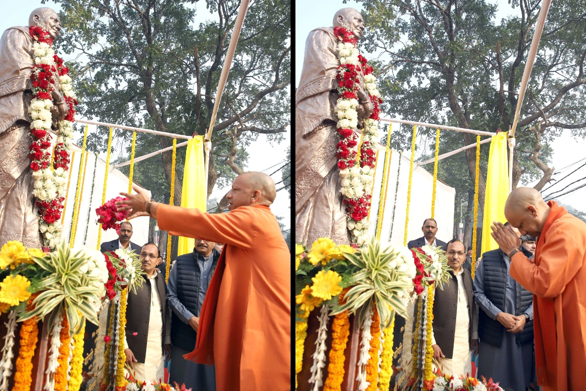 CM Yogi Adityanath Unveils Statue Of Kamala Bahuguna; Warns Mafia In Prayagraj