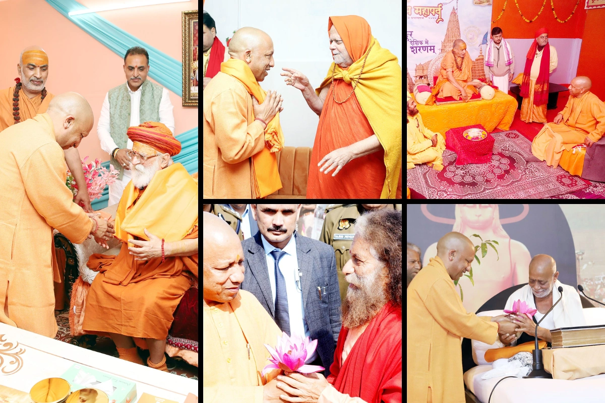 CM Yogi Adityanath Meets Saints At Maha Kumbh; Highlights Their Role In Event’s Success