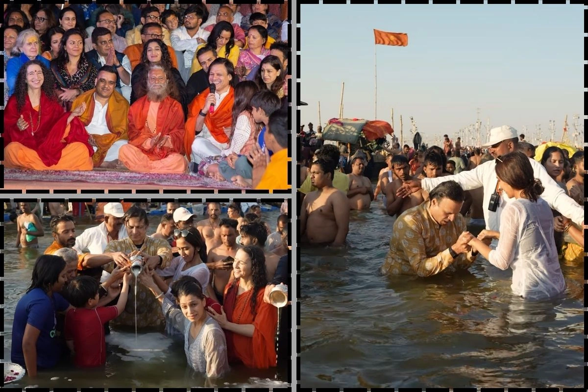 Vivek Oberoi Takes A Holy Dip At Maha Kumbh With Family