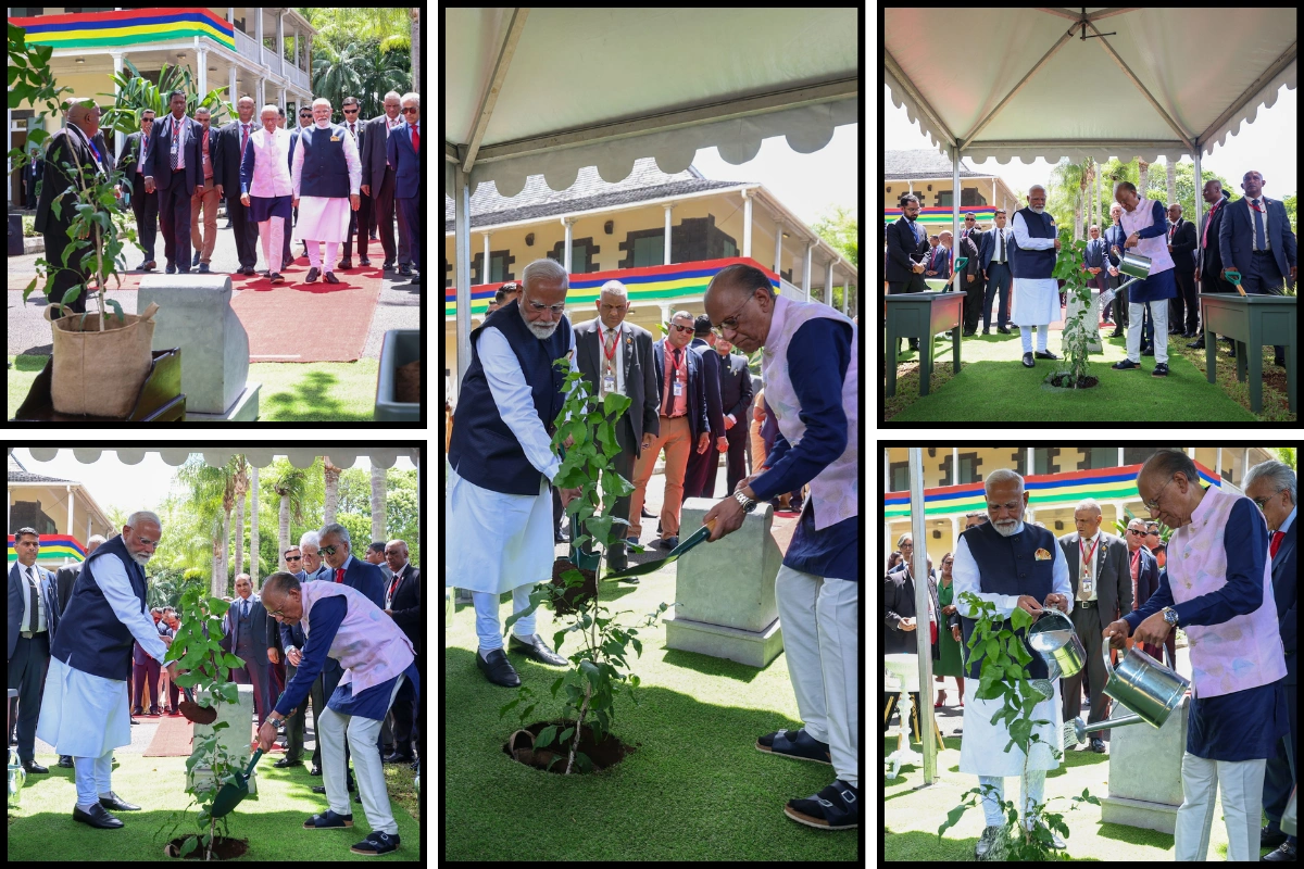 PM Modi, Mauritius PM Plant Sapling Under ‘Ek Ped Maa Ke Naam’ Initiative