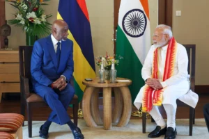 PM Modi Engages With Mauritius Opposition Leader Georges Lesjongard On India-Mauritius Friendship