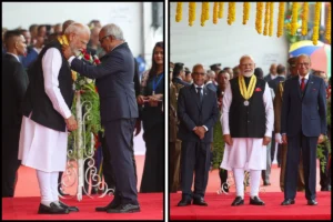 PM Modi Awarded Highest Honor Of Mauritius On National Day