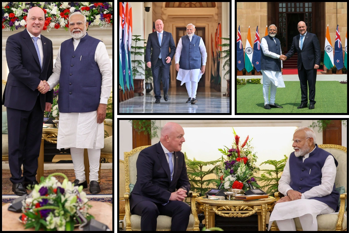 PM Modi, New Zealand PM Luxon Hold Talks At Hyderabad House In New Delhi