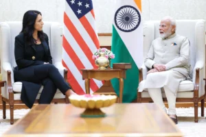 PM Modi Meets US Director Of National Intelligence Tulsi Gabbard; Gifts Maha Kumbh Jal