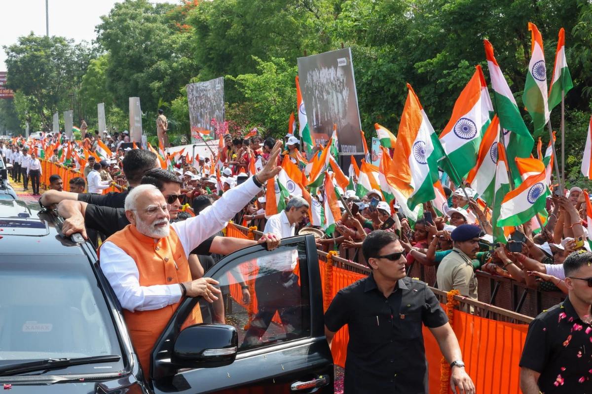 ‘Bharat Mata Ki Jai’ Chants Fill Vadodara As PM Modi Receives Grand Welcome