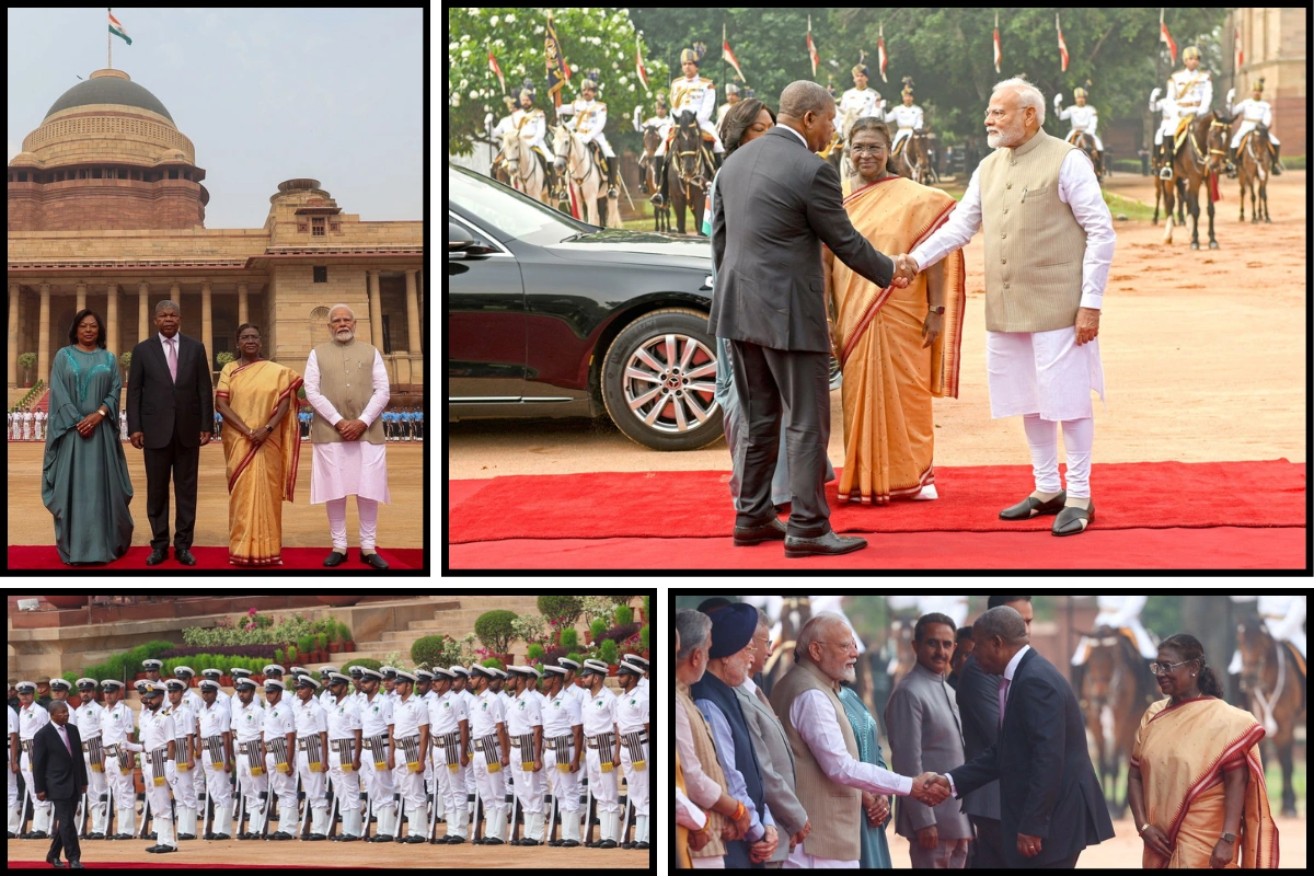 Angolan President Honoured With Ceremonial Welcome In Delhi