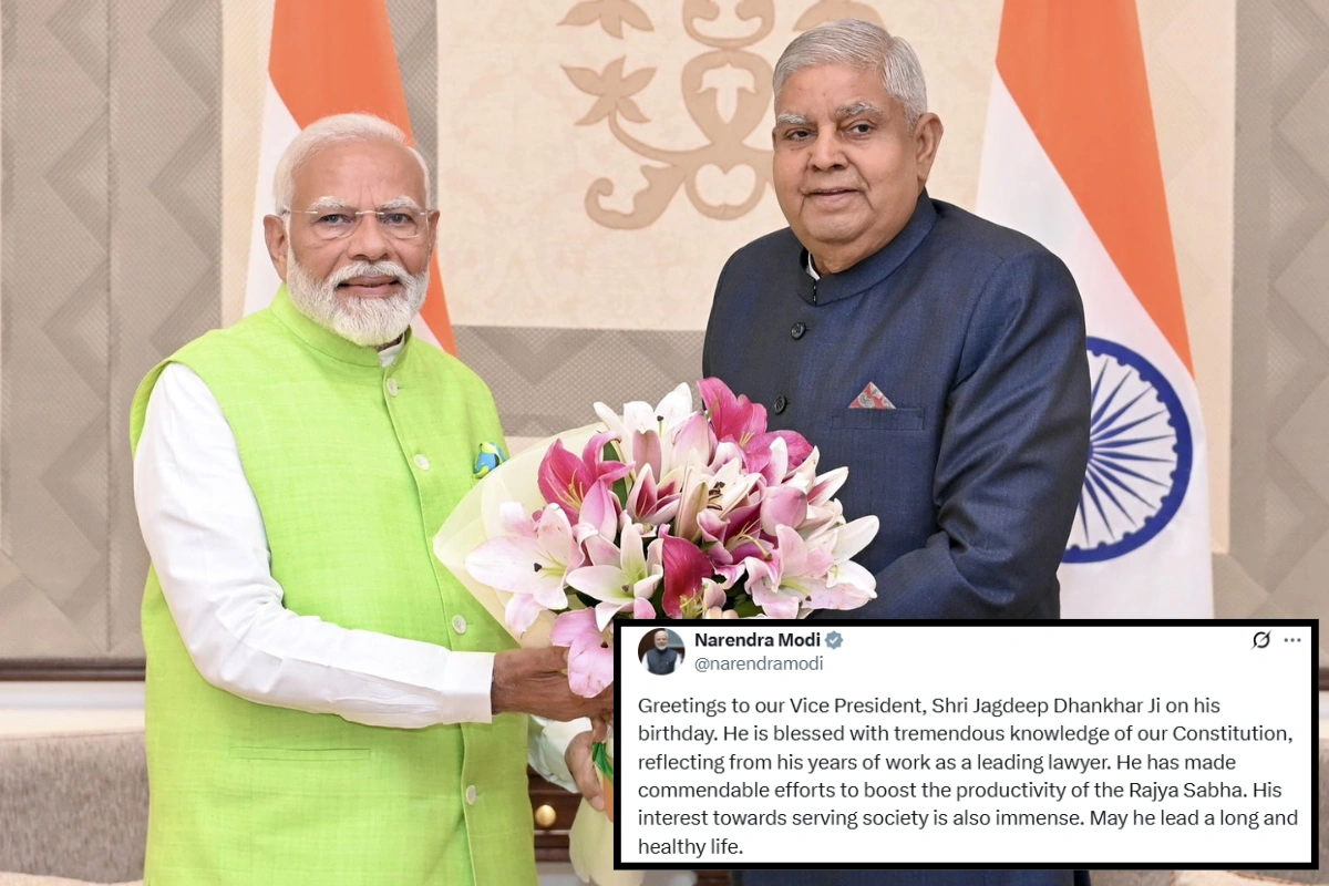 PM Modi & Leaders Wish VP Dhankhar On 74th Birthday