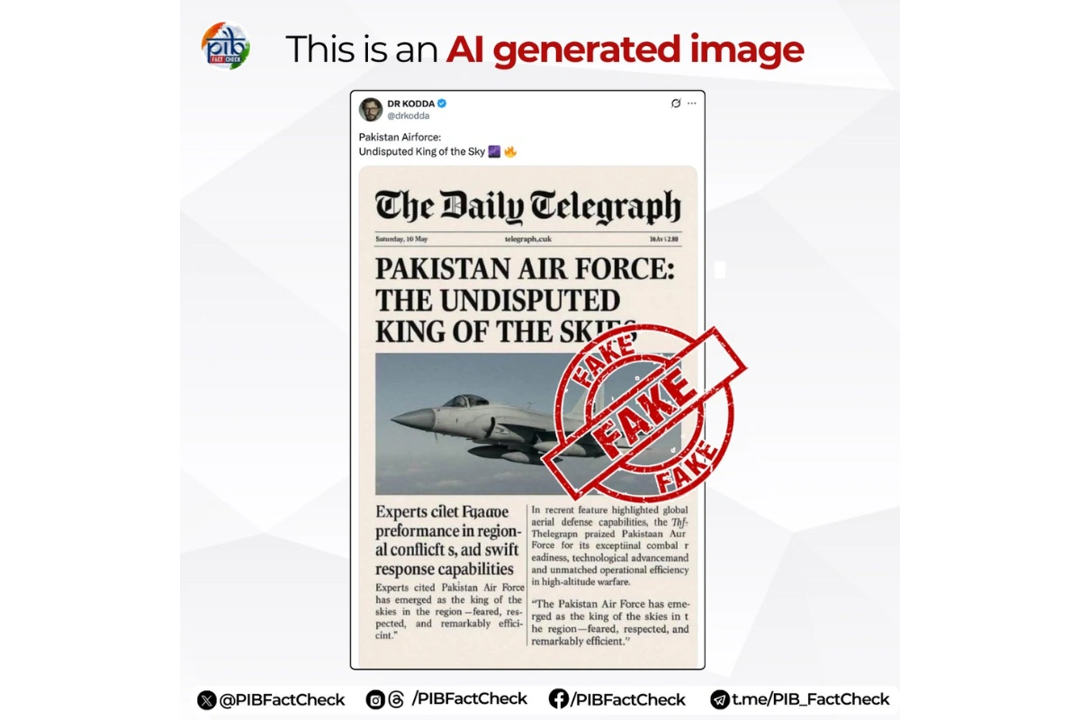 India Debunks AI-Generated Fake Report Circulated By Pakistan On UK Newspaper Front Page