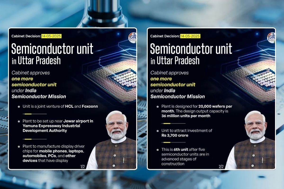 Cabinet Clears Sixth Semiconductor Unit For India; HCL-Foxconn JV To Set Up Plant In Jewar