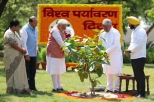 PM Modi Plants Sapling On World Environment Day; Promotes Tree Plantation Drive