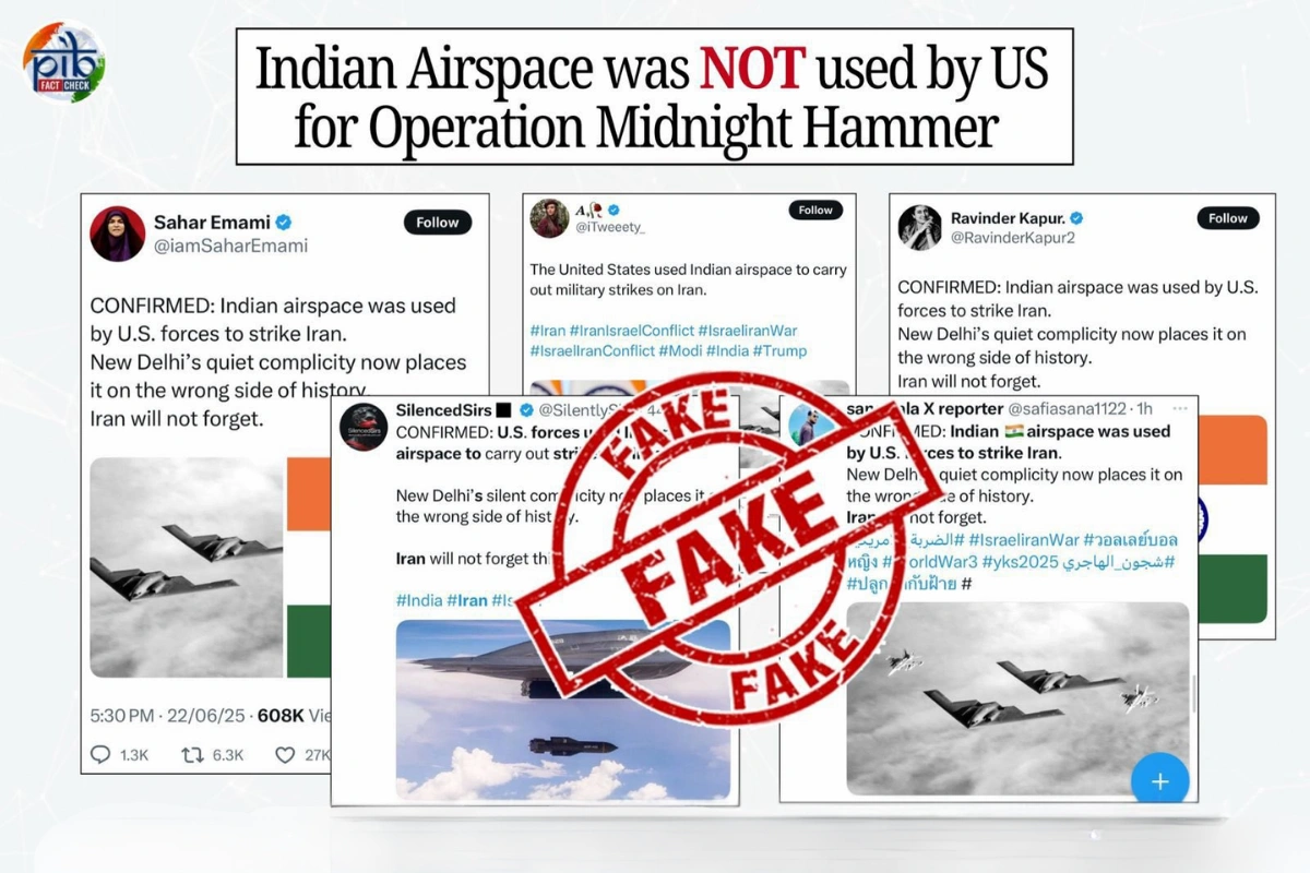 Government Rejects Claims Of US Using Indian Airspace In Strikes On Iran