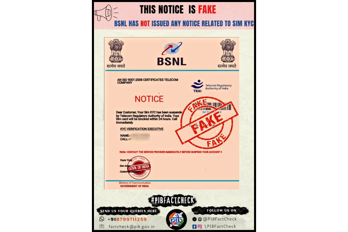 PIB Fact‑Check Debunks Fake BSNL KYC Suspension Notices