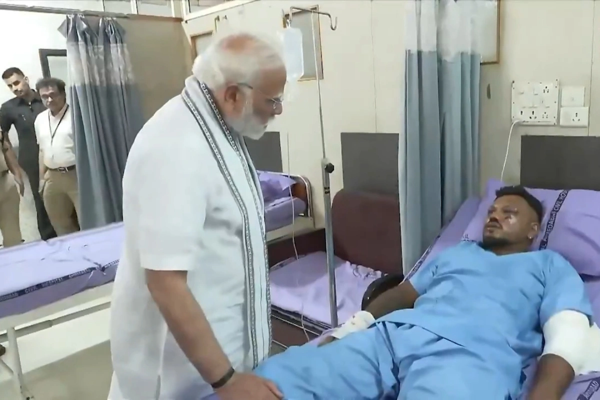Prime Minister Narendra Modi Visits Ahmedabad Civil Hospital To Meet Crash Survivor, Injured