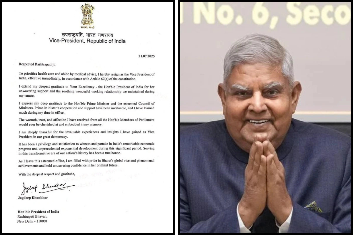 Vice-President Jagdeep Dhankhar Resigns Citing Health Reasons