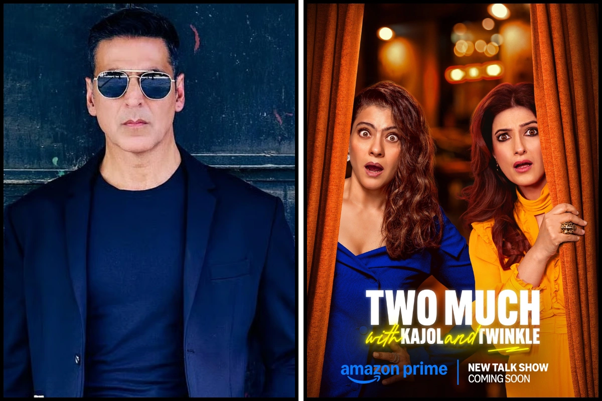 Akshay Kumar Jokes He’s ‘Already Scared’ Seeing Kajol & Twinkle Khanna Together On New Talk Show Poster