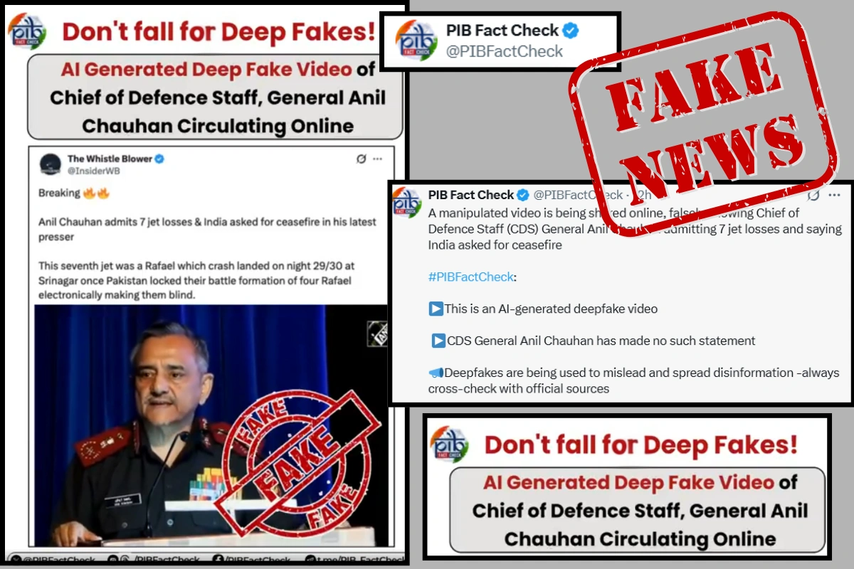 PIB Fact Check Exposes Deepfake Video Falsely Attributing Statement To CDS Anil Chauhan