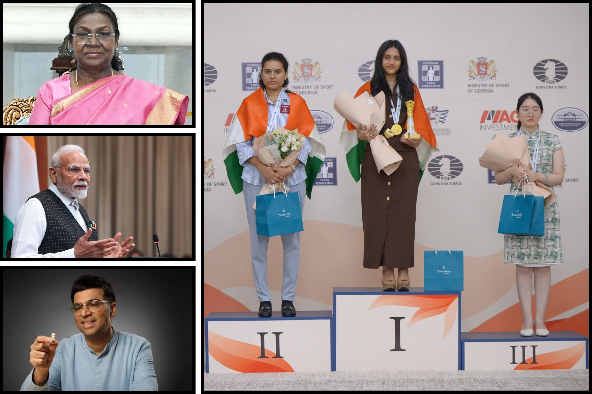 President Murmu, PM Modi & Vishwanathan Anand Hail Divya Deshmukh’s World Cup Victory