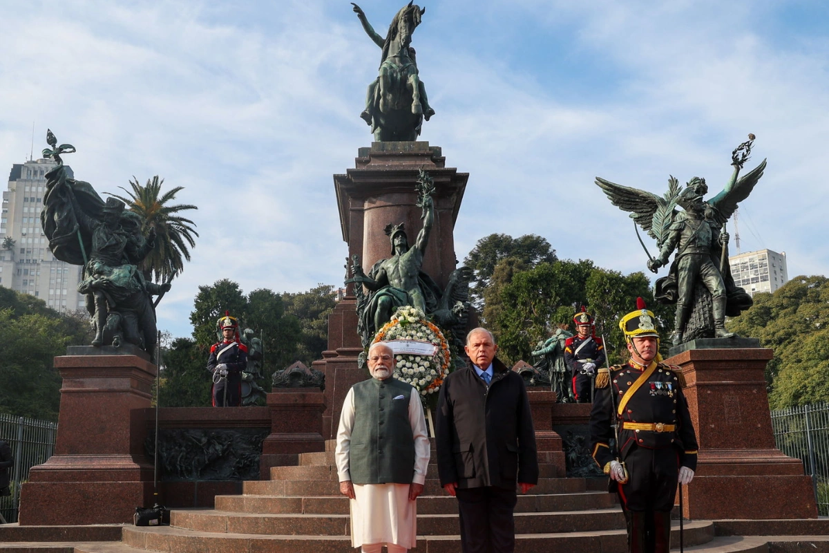 PM Modi Pays Homage To General San Martín In Buenos Aires, Argentina