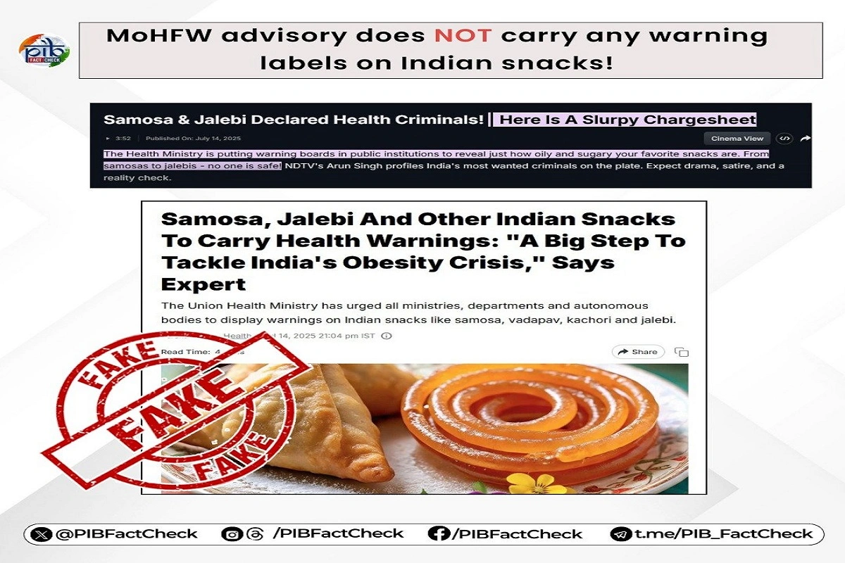 Health Ministry Issues No Warning Against Indian Snacks, Confirms PIB Fact Check