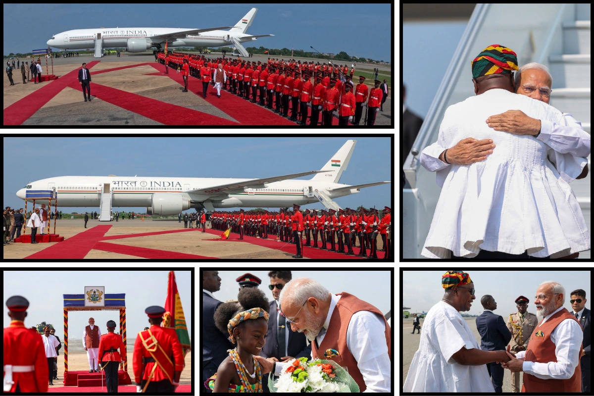 Prime Minister Narendra Modi Begins Ghana Visit; Receives Warm Welcome From President Mahama In Accra