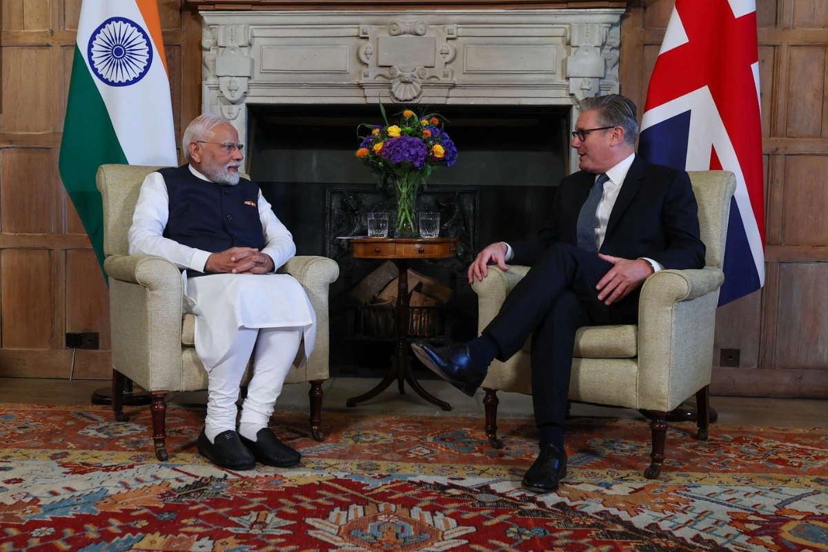 PM Modi Begins UK Visit; Meets British PM Keir Starmer At Chequers