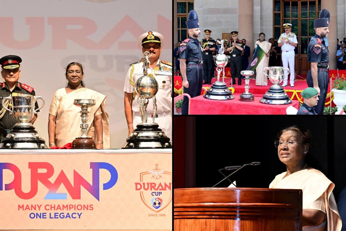 President Droupadi Murmu Unveils Durand Cup 2025 Trophy At Rashtrapati Bhavan